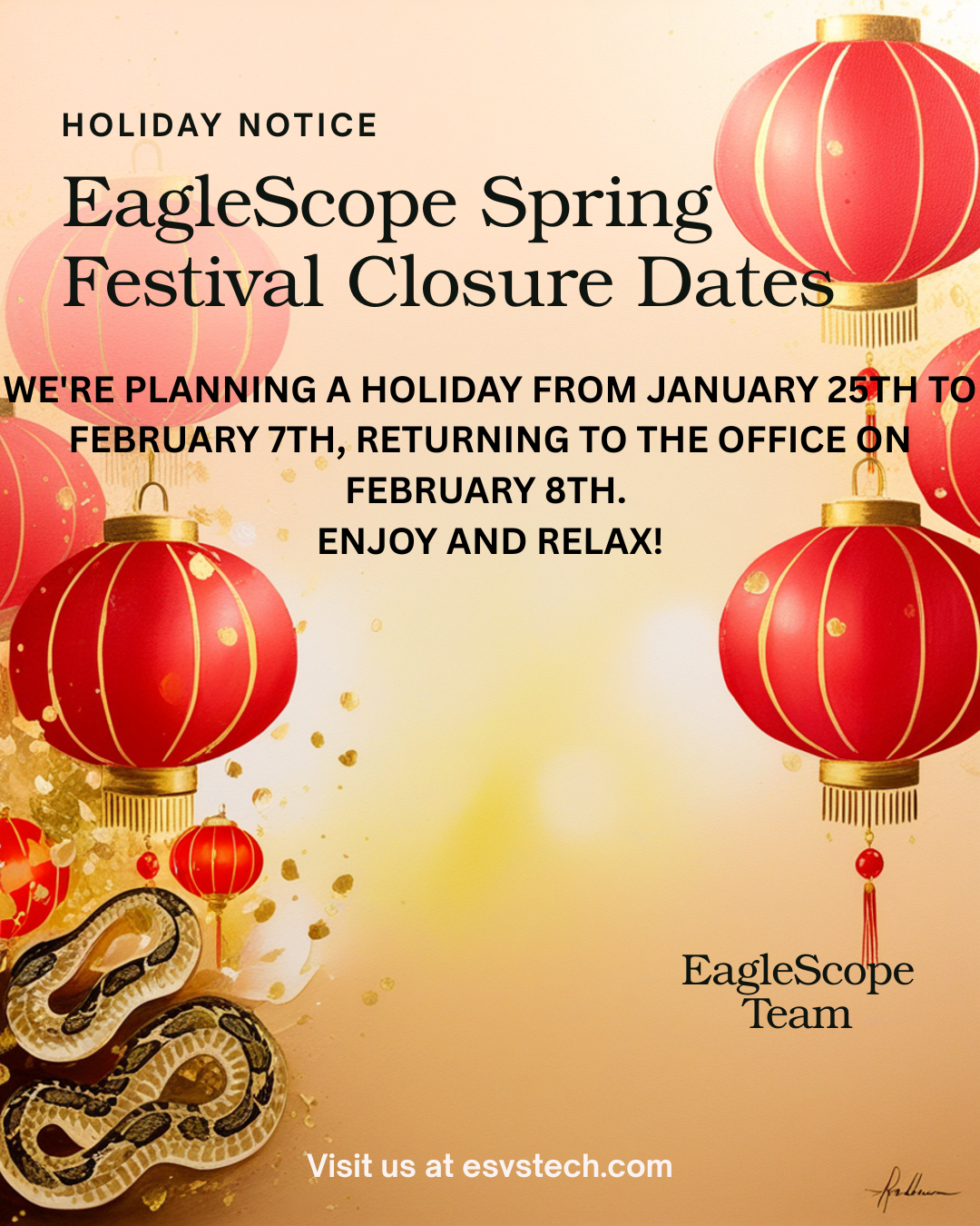 EagleScope 2025 Spring Festival Holiday Notice